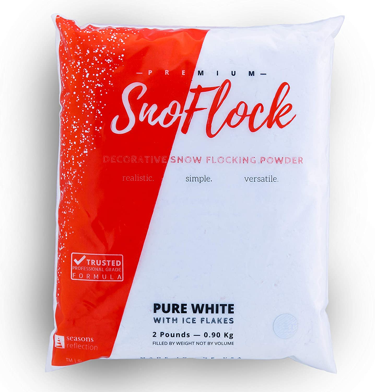 SnoFlock The Original Premium Self-Adhesive Snow Flock Powder with ShimmerSpec | Exclusive Formula | 2 Pounds [0.90Kg]