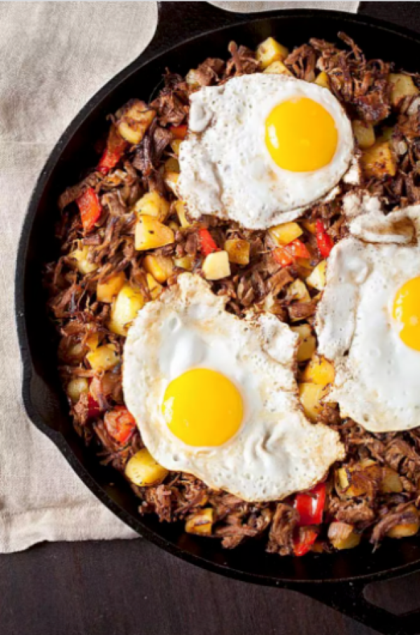 brisket hash and eggs