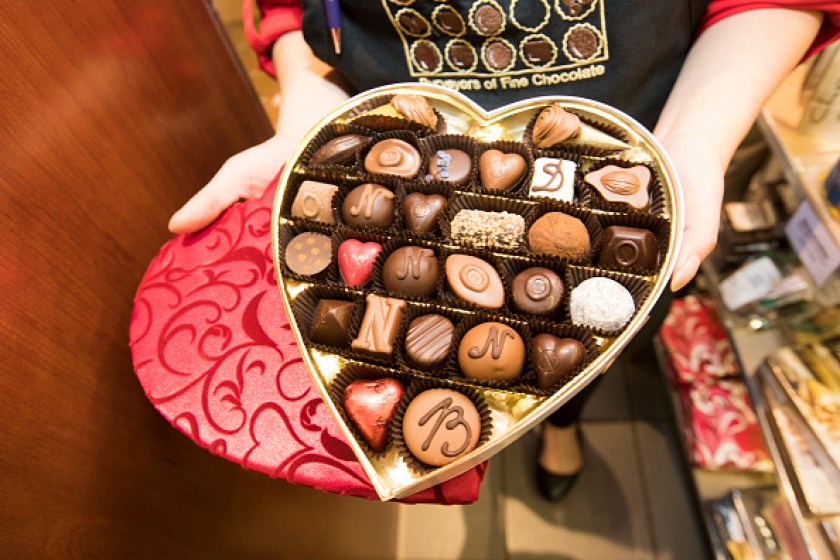 heart shaped chocolate box
