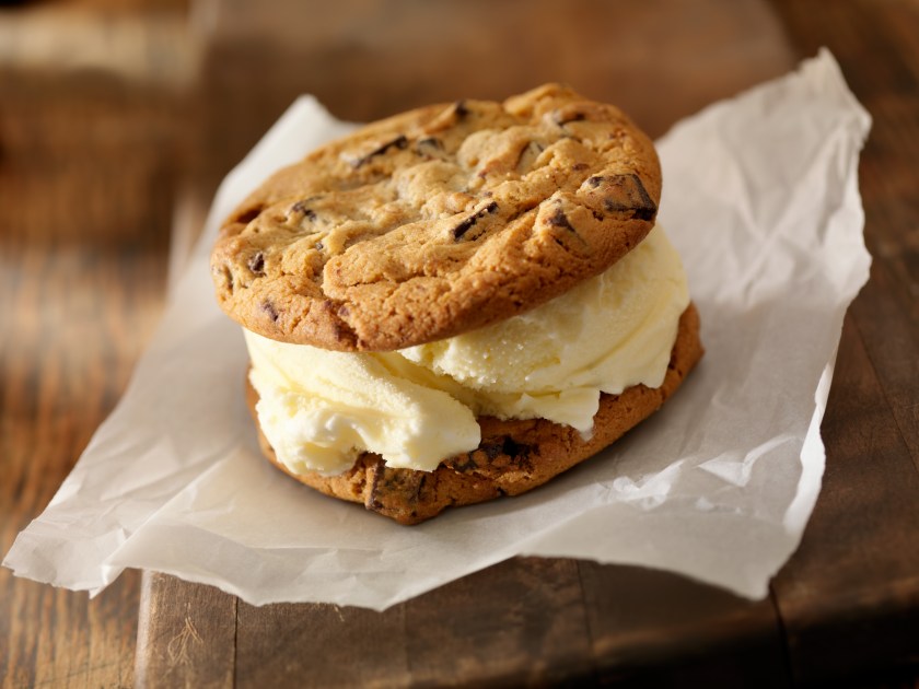 Ice Cream Sandwiches on wax paper 