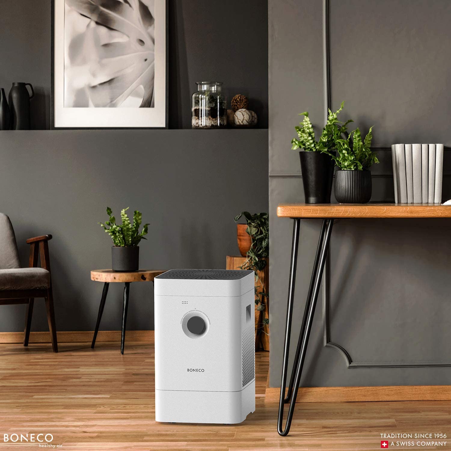 BONECO H300 - Hybrid Humidifier & Air Purifier, 3-in-1 Air Washer - Removes Contaminants Like Pollen and Smoke - Super Quiet - Multi-Settings Including Baby and Sleep Modes