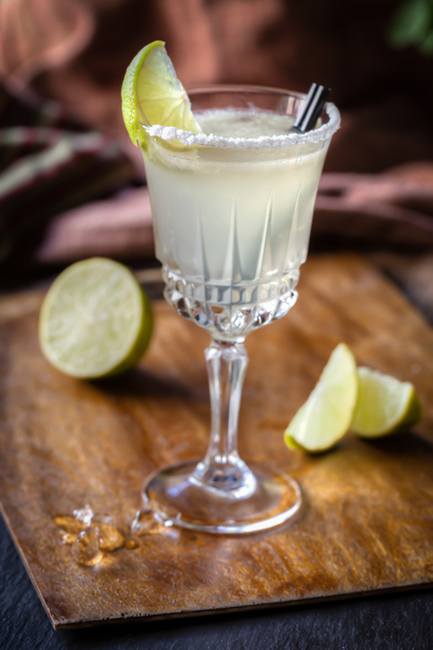 Cocktail with lime and salt
