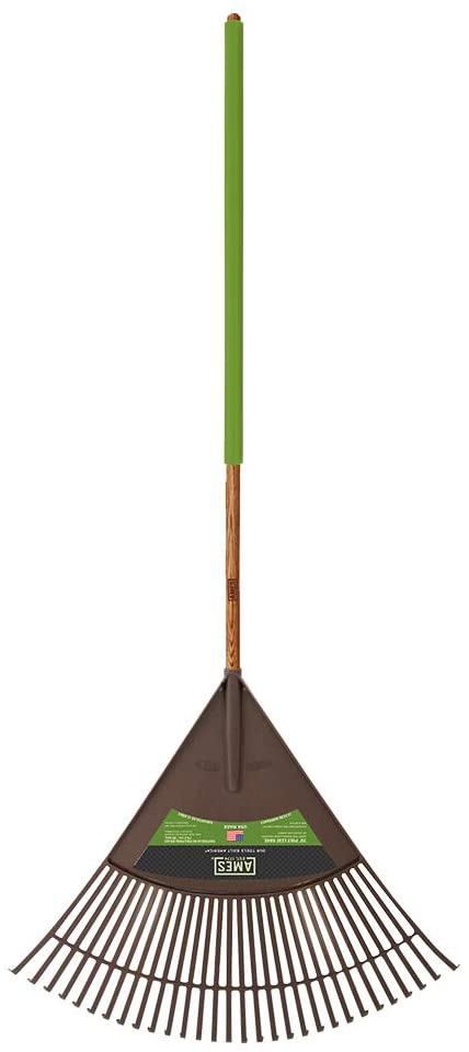AMES 2915712 Poly Leaf Rake with Hardwood Handle, 72-Inch