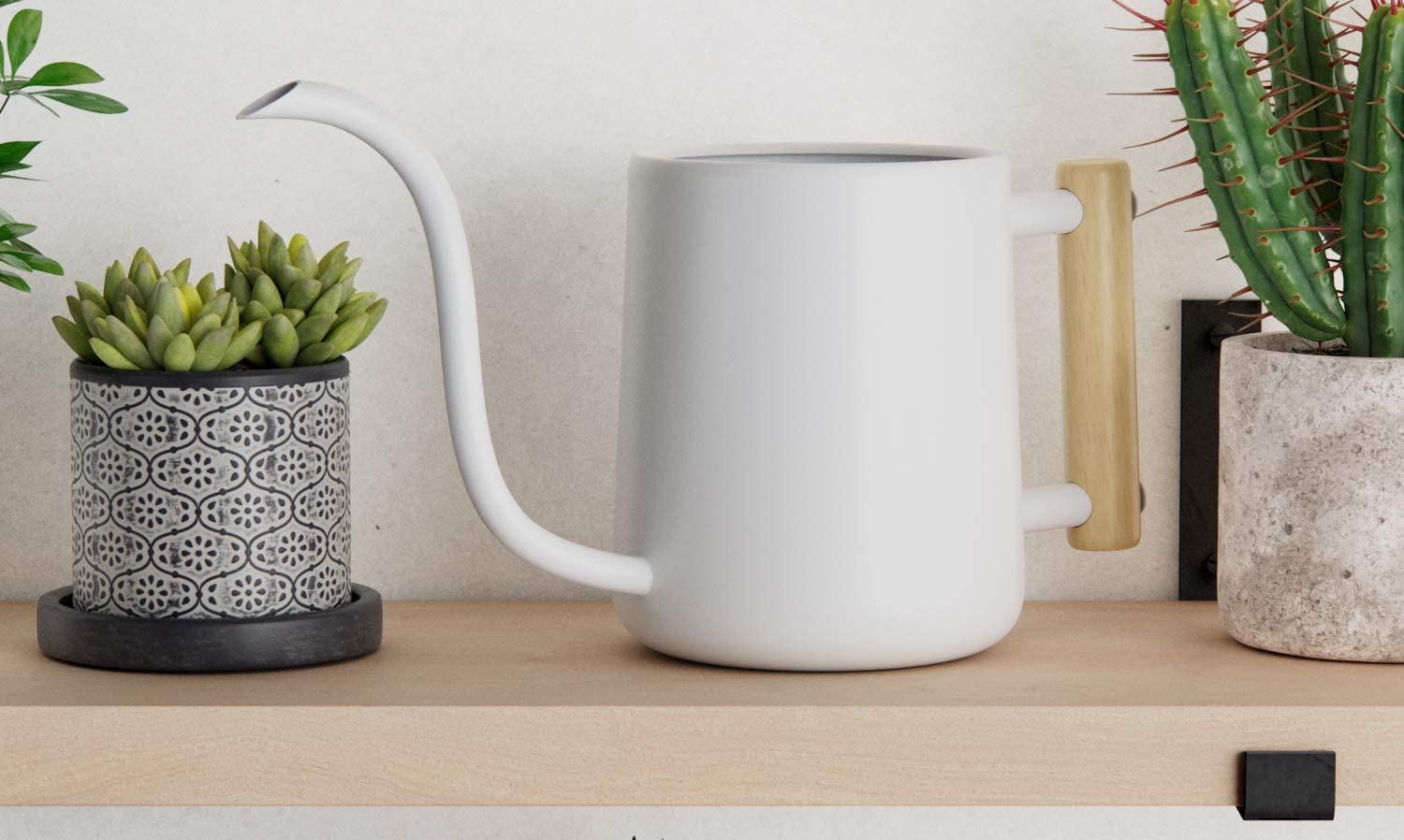 Indoor Watering Can with Long Spout - 35oz White Watering Can for Indoor Plants - Cute Watering Can Indoor - Small Watering Can for Indoor Plants - Indoor
