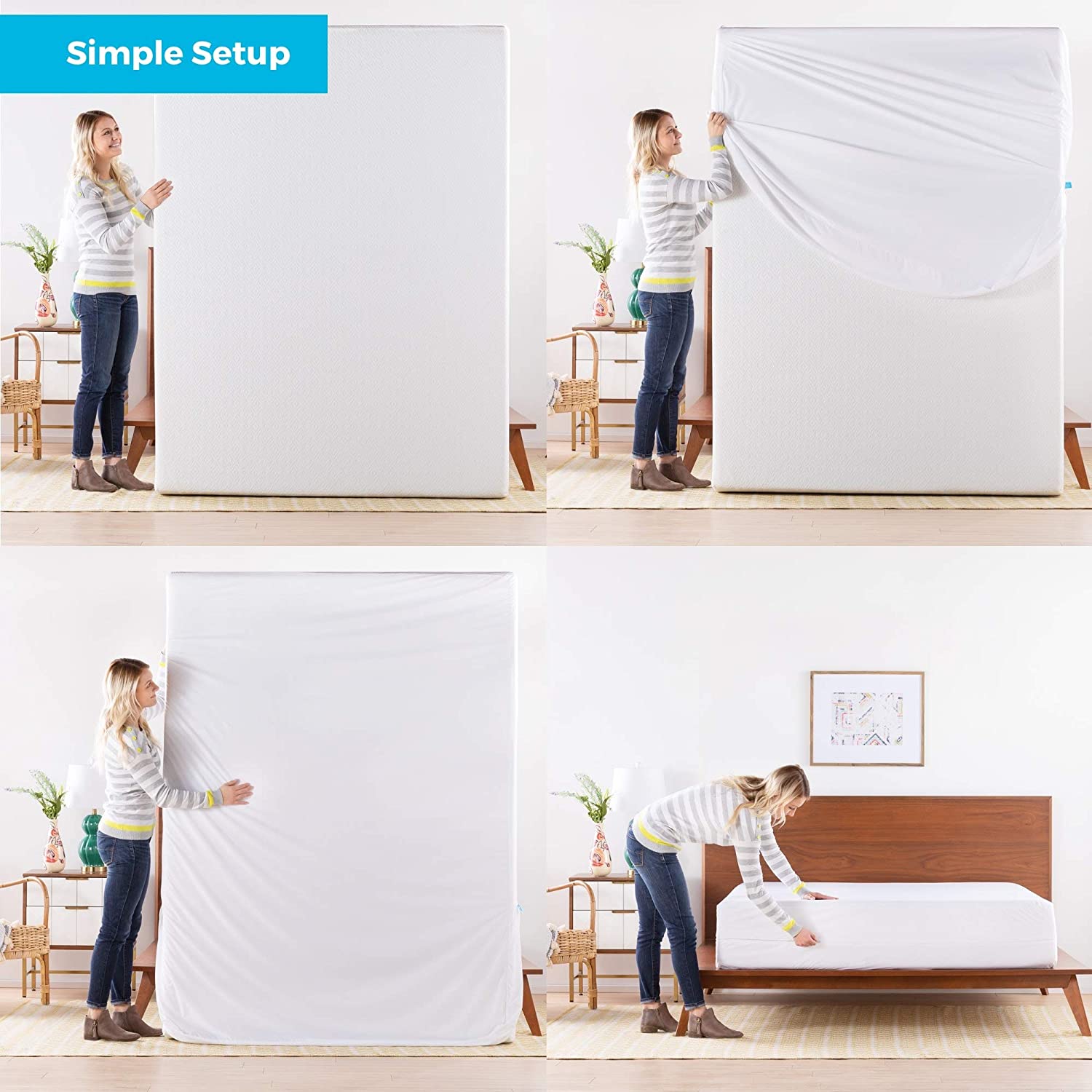 LINENSPA Waterproof Bed Bug Proof Encasement Protector - Blocks out Liquids, Bed Bugs, Dust Mites and Allergens