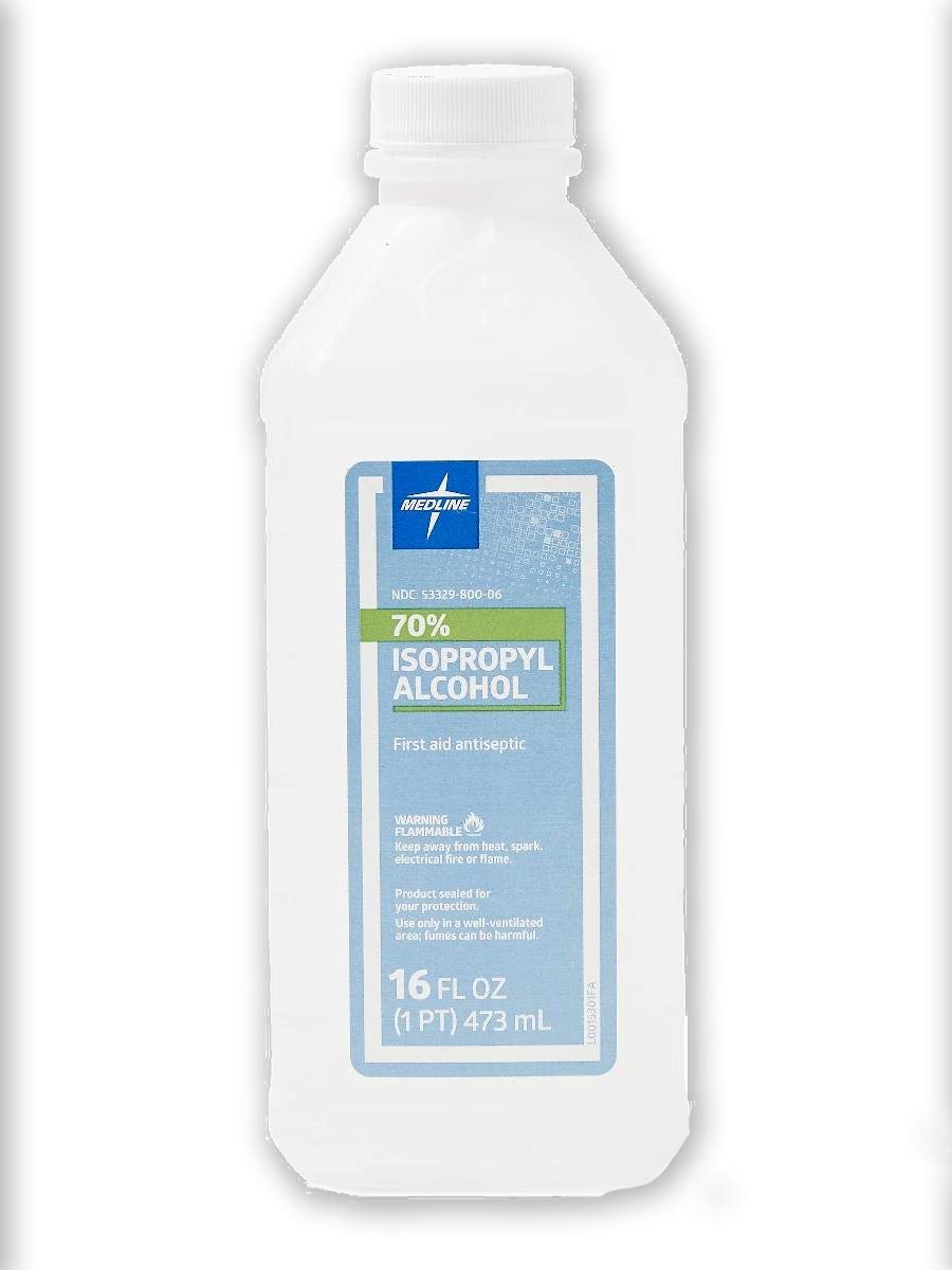 Medline LTY-1209 GoodSense Isopropyl Rubbing Alcohol, Rubbing Alcohol, 16 oz, Clear