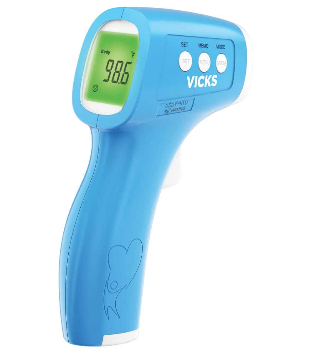 Vicks Non-Contact Infrared Thermometer for Forehead, Food and Bath - Touchless Thermometer for Adults, Babies, Toddlers and Kids - Fast, Reliable, and Clinically Proven Accuracy