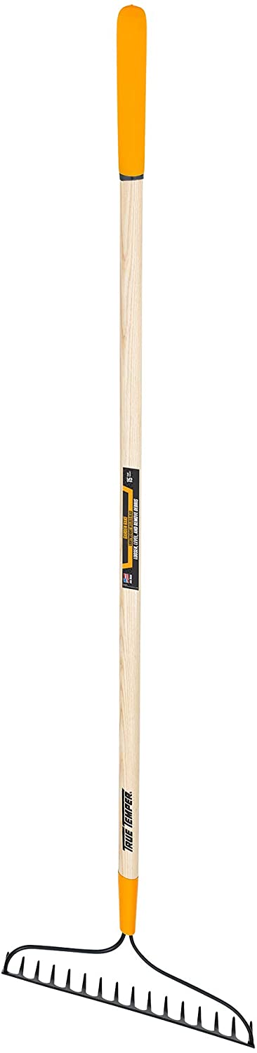 True Temper 2811600 Steel 16-Tine Bow Rake with 57 in. Hardwood Handle with Cushion Grip, 16 inch