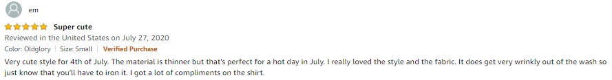 Amazon customer review