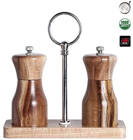 Acacia Wood Salt and Pepper Grinder Set