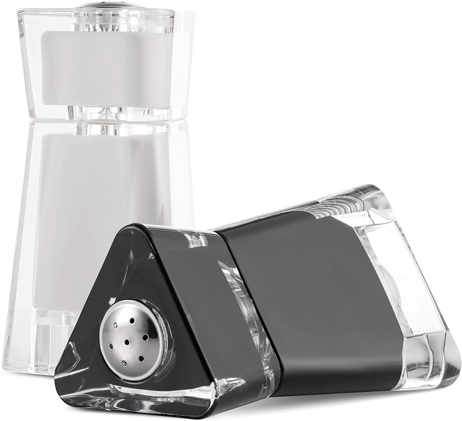 Acrylic Black/White Salt and Pepper Shakers