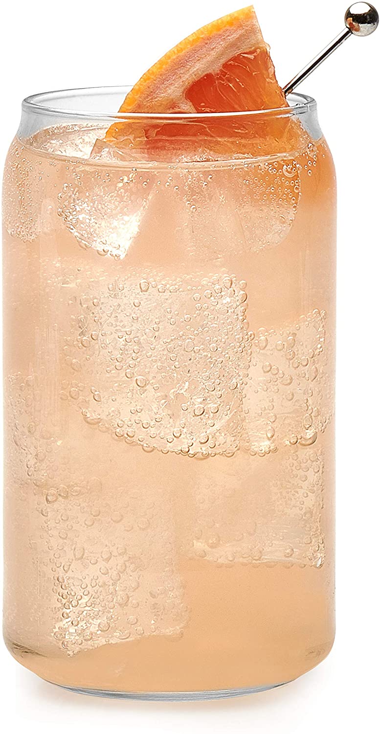 Can Shaped Beer Glass - 16 oz - 4 PACK w: Pourer