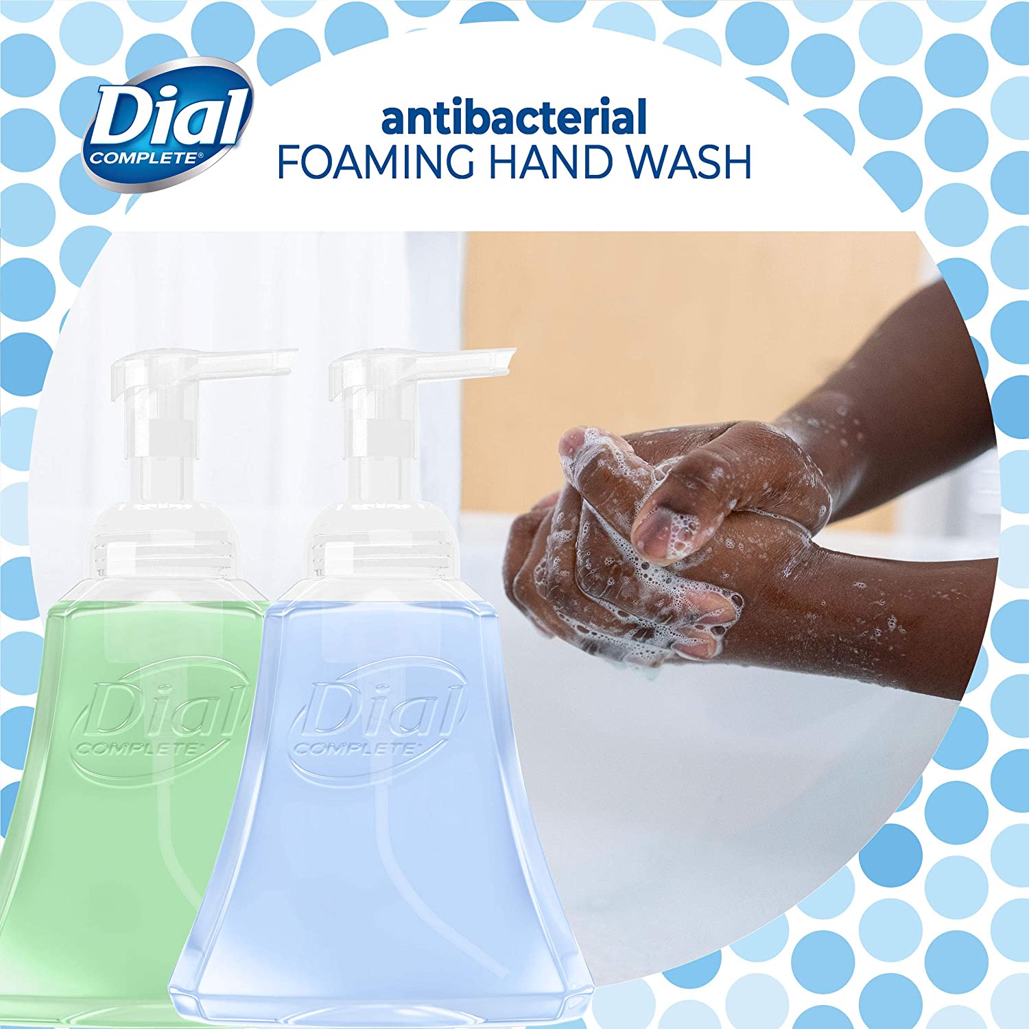 Dial Complete Anti-bacterial Foaming Hand Wash, 60 oz of Foaming Hand Soap. 2-Scent Variety Pack Spring Water:Pear, 15 Fluid Ounces Each