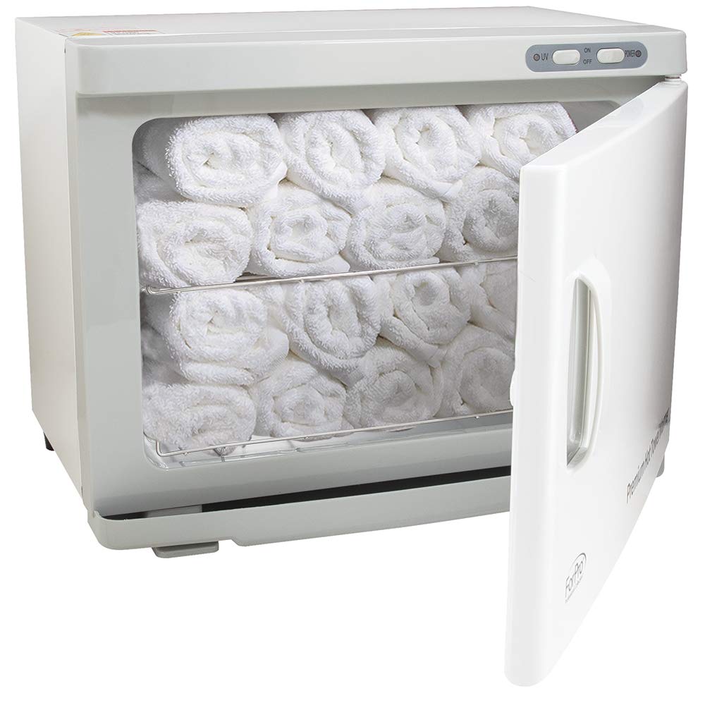 ForPro Professional Collection Premium Hot Towel Warmer, Extra Large Capacity, Two Stainless Steel Racks, White