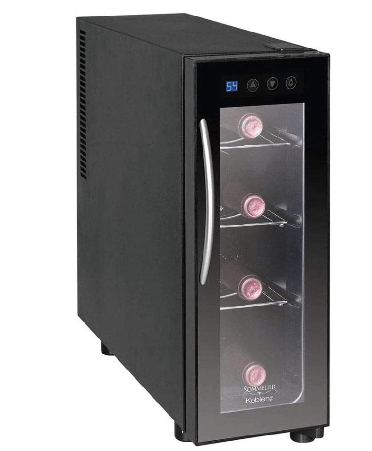 Koblenz 4-Bottle Free Standing Single Zone Fridge and Chiller Wine Cooler, One Size, Black
