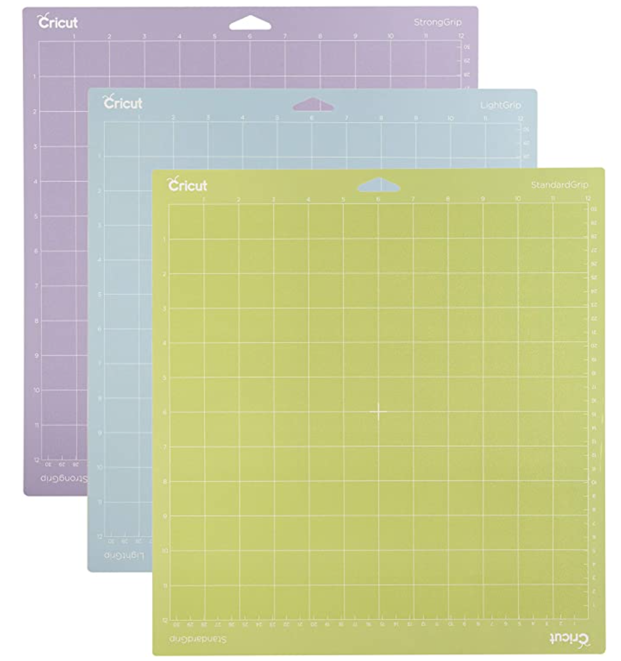 Cricut Variety Pack(1 StrongGrip, 1 LightGrip, 1 StandardGrip) Adhesive Cutting Mat 12"x12" - For Cricut Explore Air 2/Cricut Maker - 3 Pack