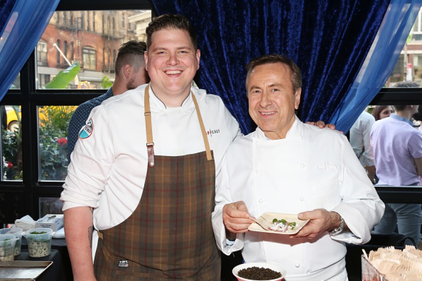 Chefs Joe Flamm (L) and Daniel Boulud