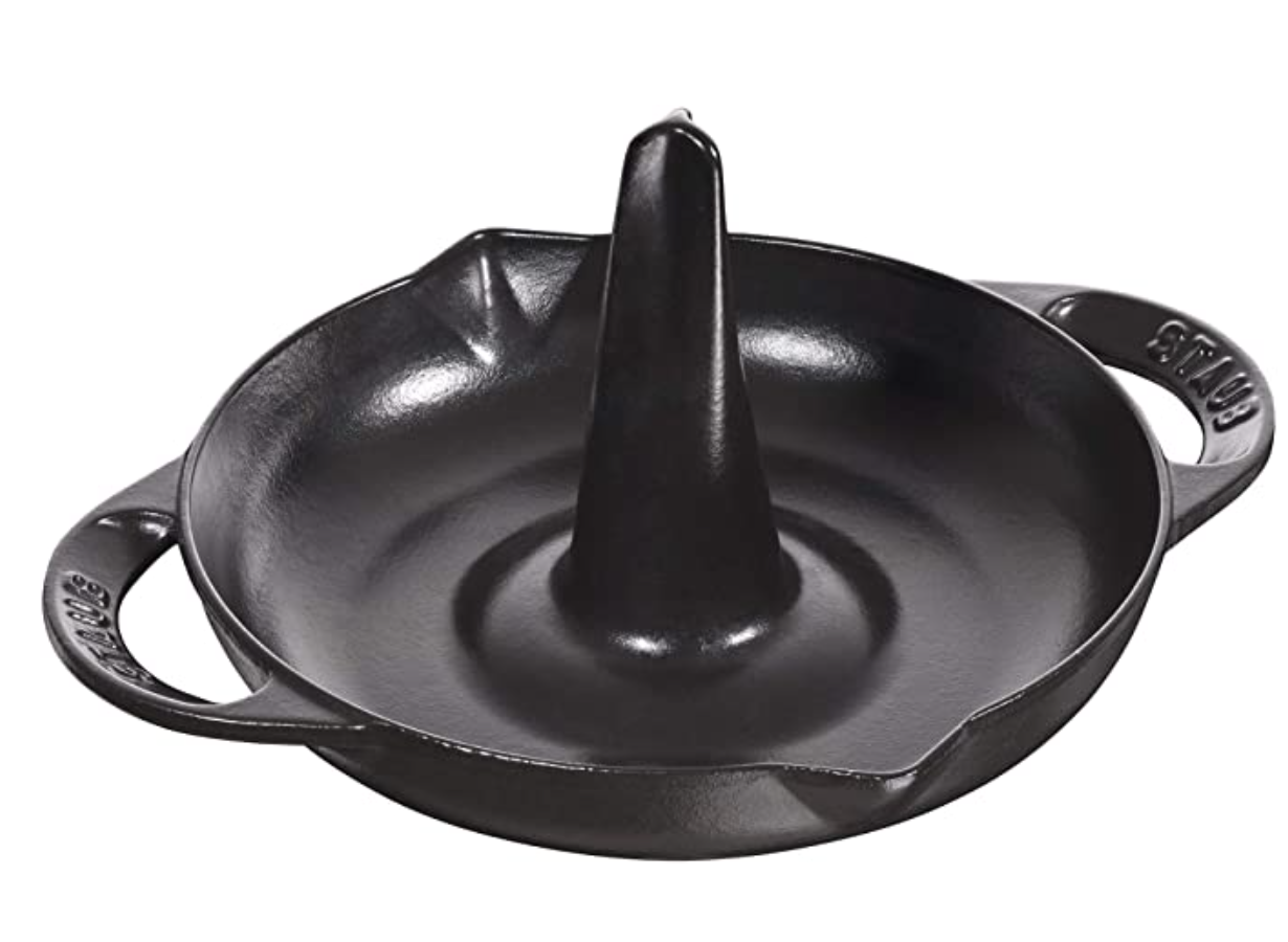 STAUB Cast Iron Vertical Chicken Roaster, 9.5-inch, Black Matte