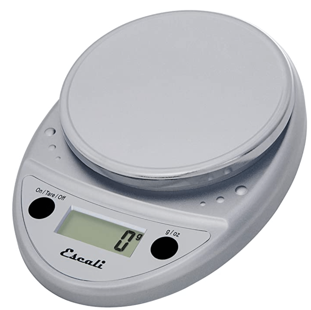 Escali Primo P115C Precision Kitchen Food Scale for Baking and Cooking, Lightweight and Durable Design, LCD Digital Display, 8" x 6" x 1.25", Chrome