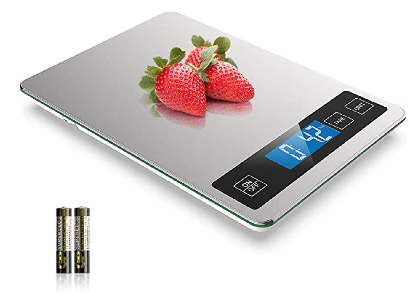 Nicewell Food Scale, 22lb Digital Kitchen Scale Weight Grams and oz for Cooking Baking, 1g/0.1oz Precise Graduation, Stainless Steel and Tempered Glass