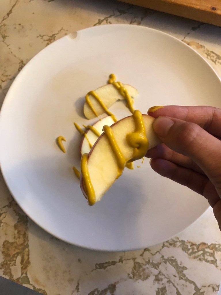 mustard on fruit