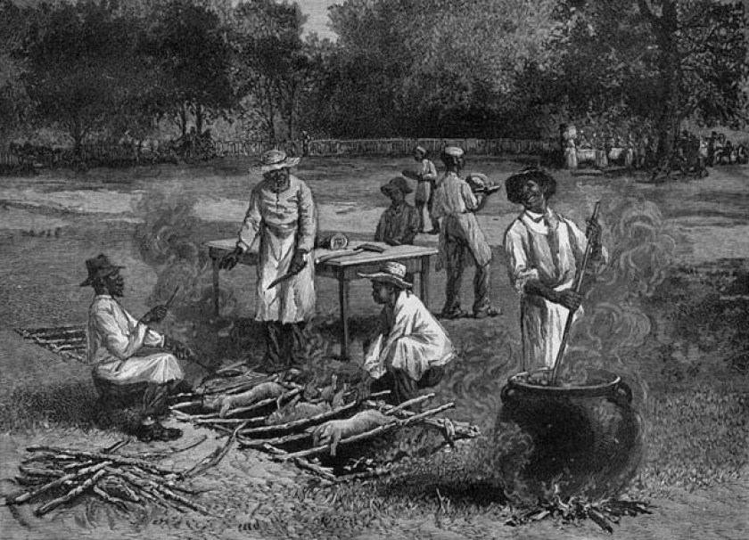 slaves making whole hog bbq