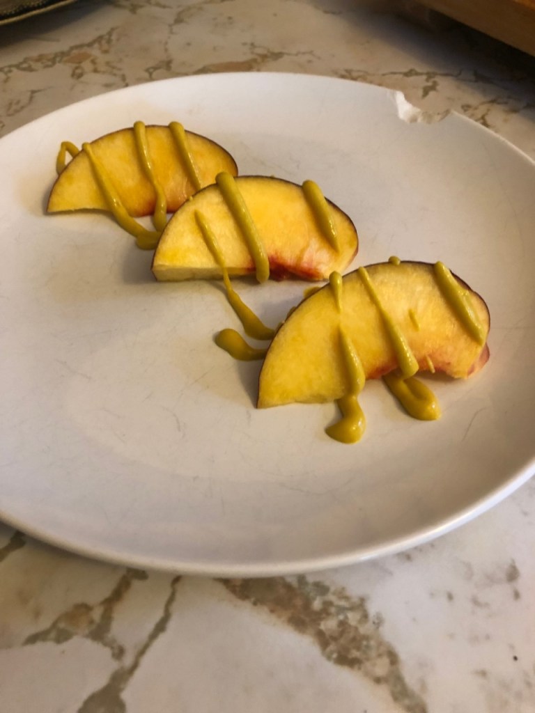 mustard on fruit
