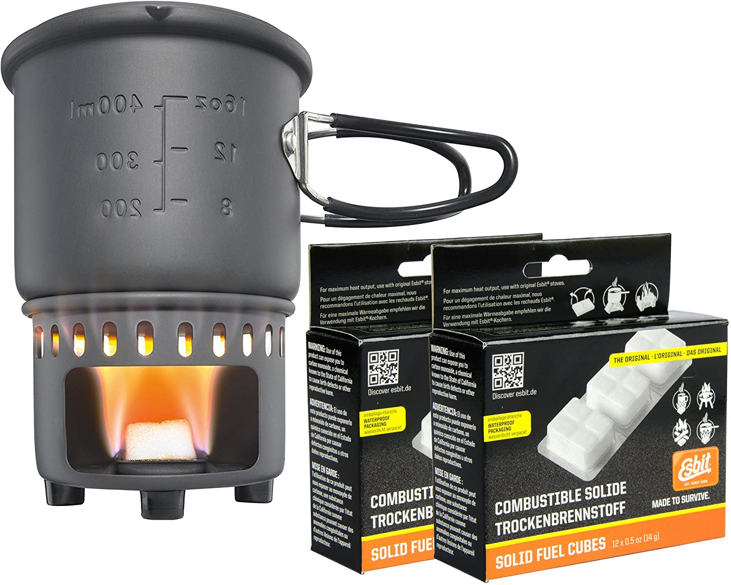 Esbit CS585HA 3-Piece Lightweight Camping Survival Kit for Use with Solid Fuel Tablets