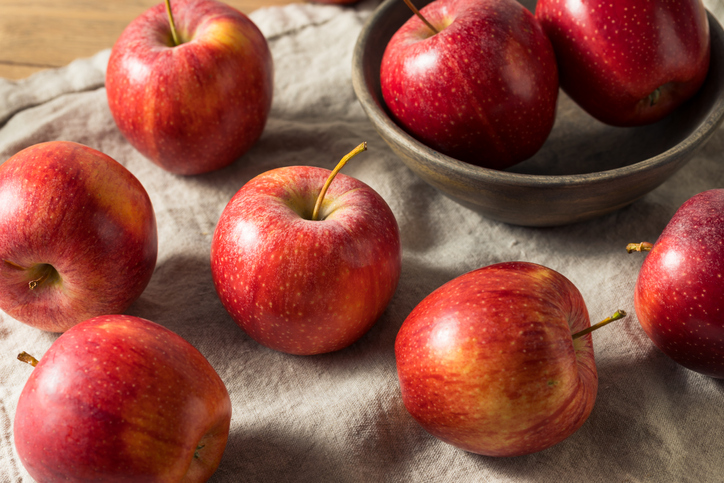Raw Red Organic Gala Apples in a Bunch