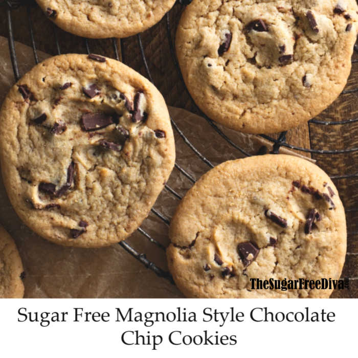 no-sugar added desserts Chocolate chip cookies on a rack