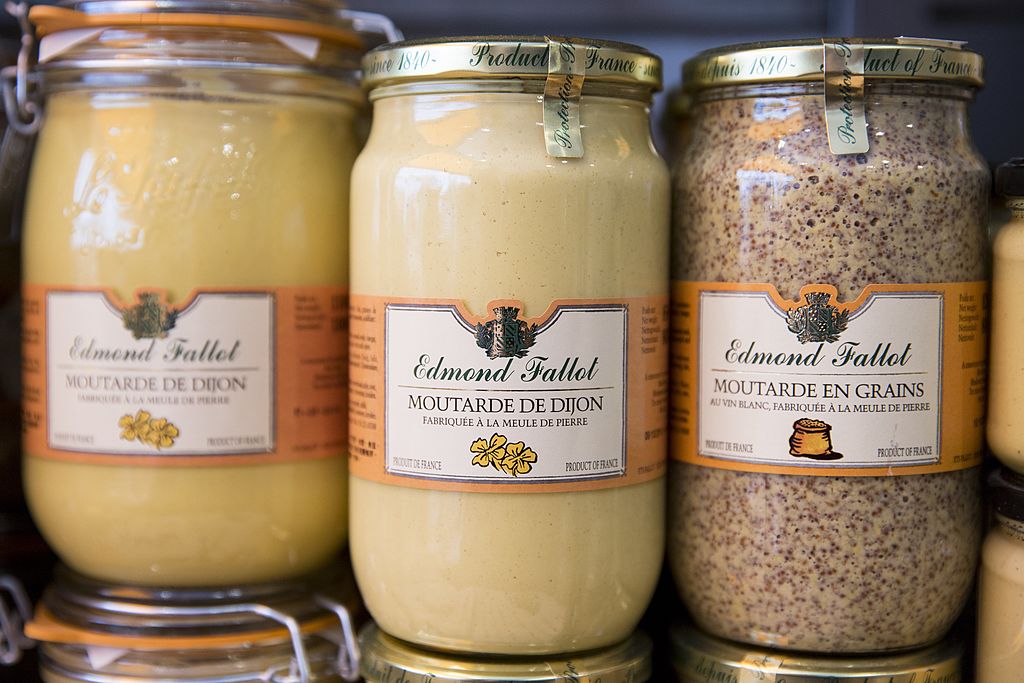 Traditional Dijon mustard regional speciality region, France