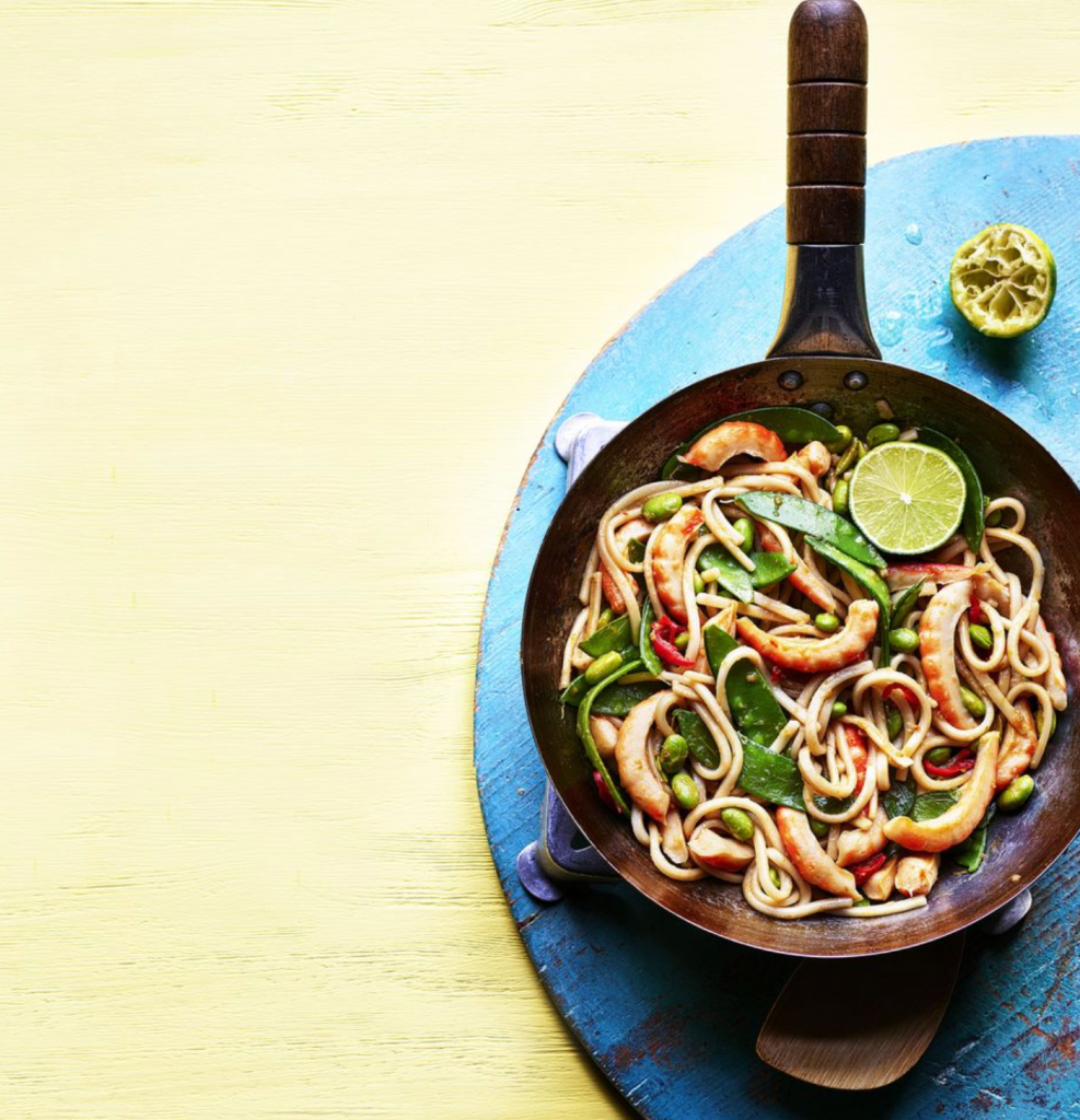 vegan shrimp stir fry