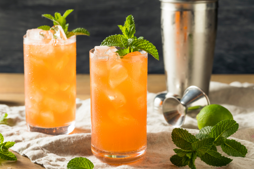 homemade triple sec cocktail in tall glass