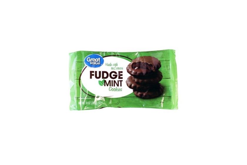girl scout knockoffs- thin mints (fudge cookies from walmart)