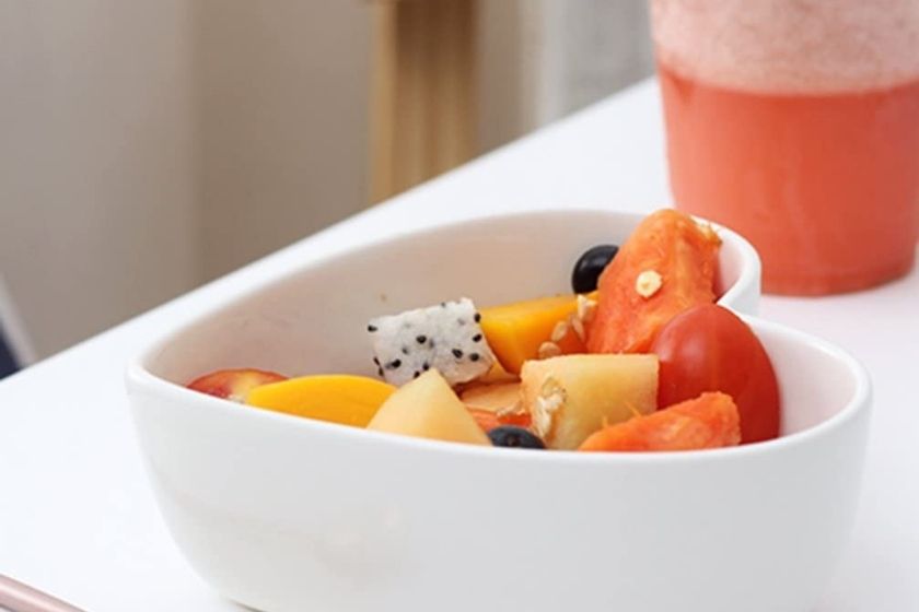 heart-shaped bowl for fruit and treats