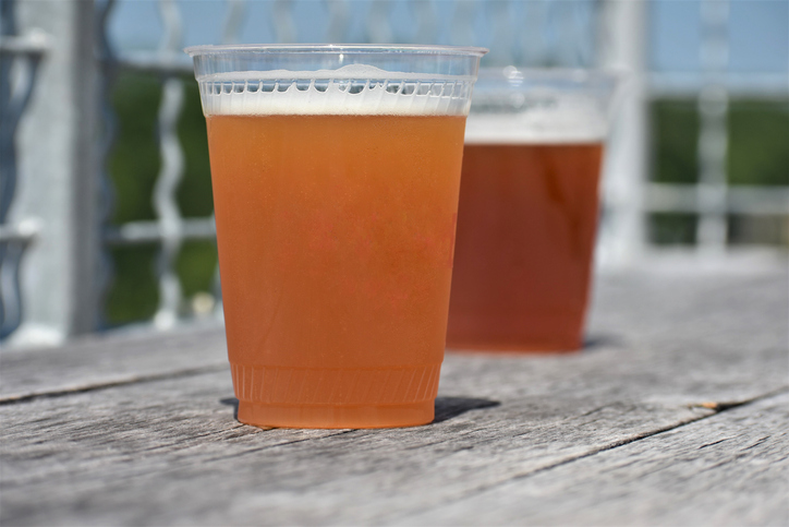 Two cups of ice cold beer on a hot Summer day in Atlanta