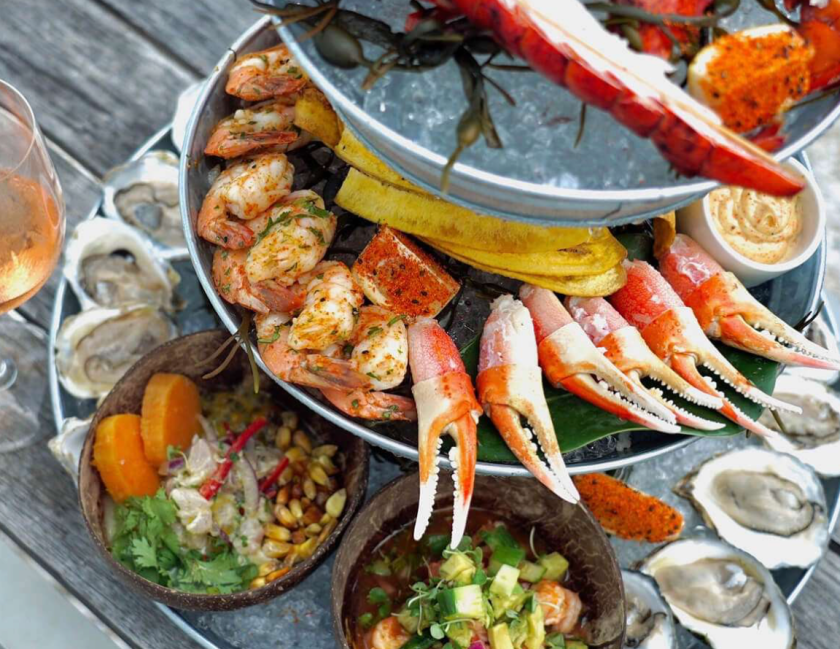 seafood plate at Amaraat Paraiso