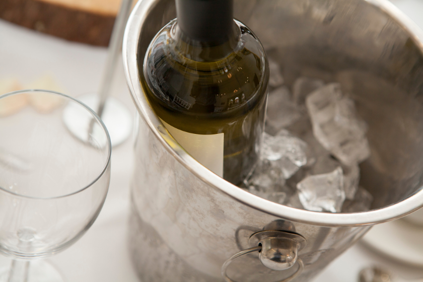 cold wine in bucket