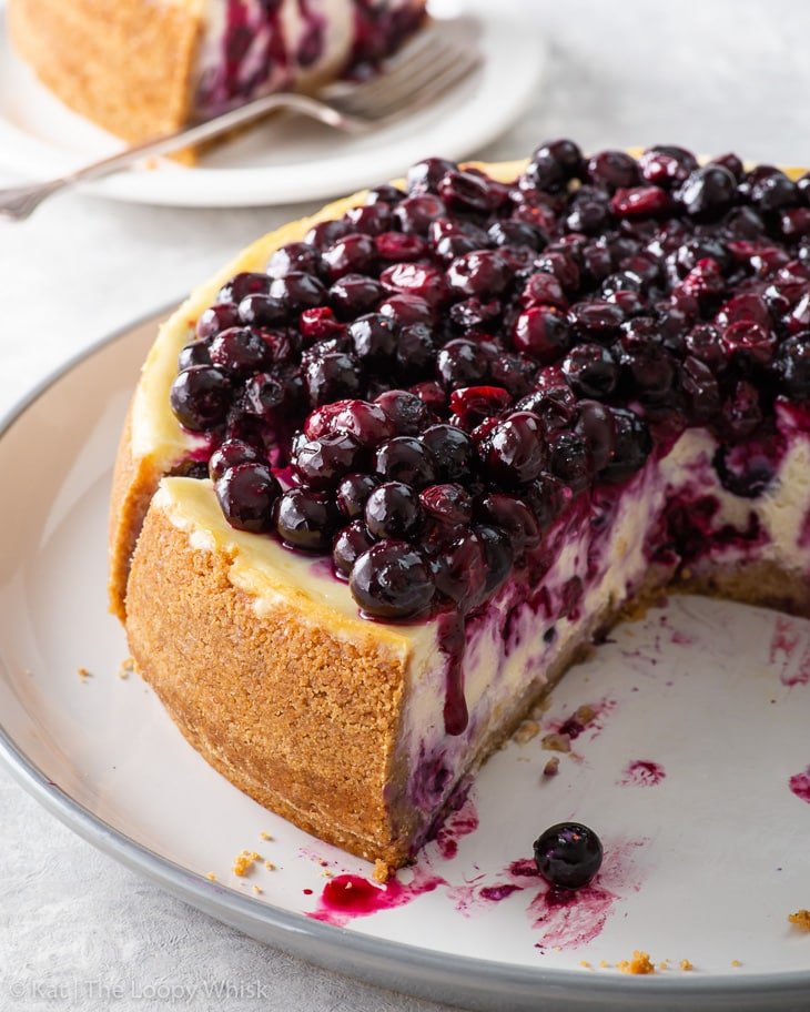 easy blueberry cheesecake from the loopy whisk