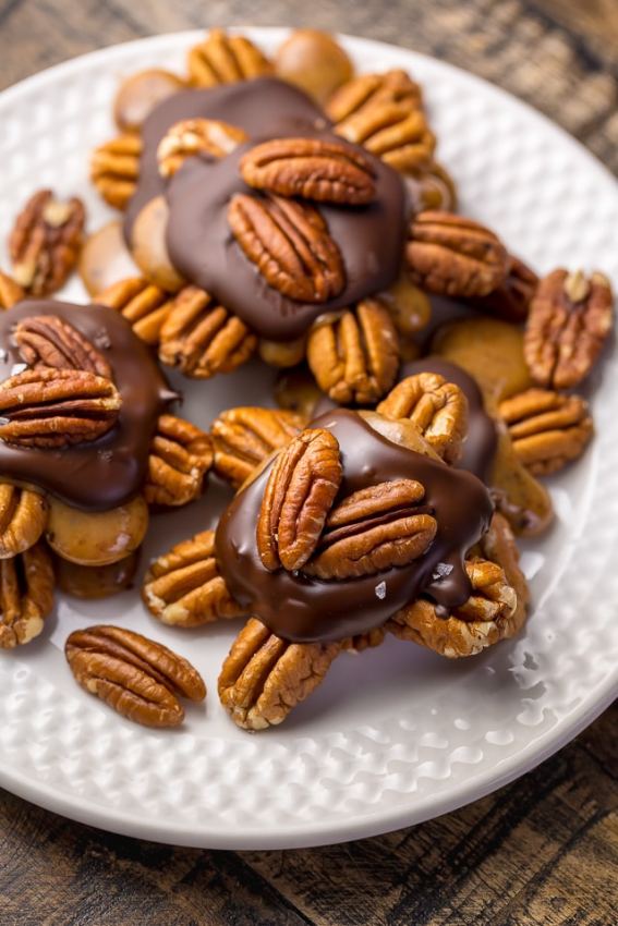 Dark Chocolate Salted Caramel Turtles