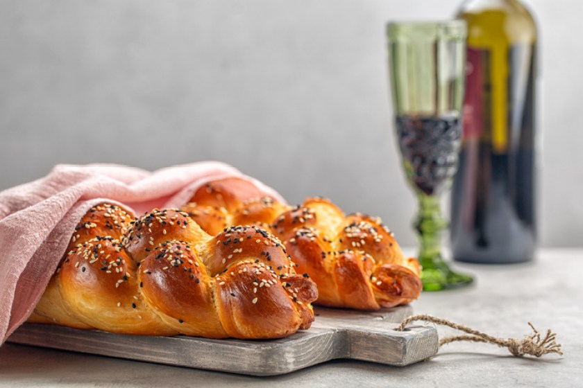 Challah and wine