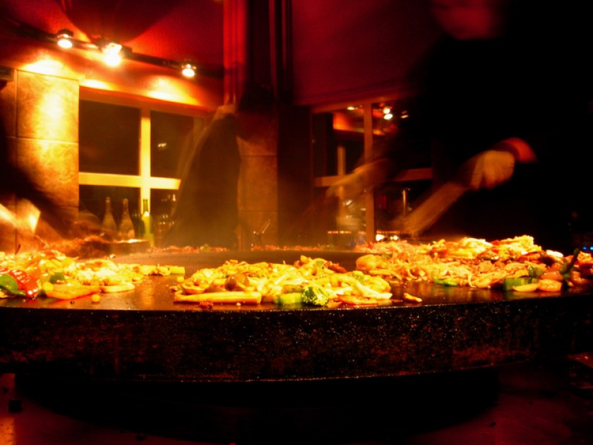 Food being prepared Mongolian style