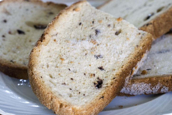 frozen sliced bread on plate