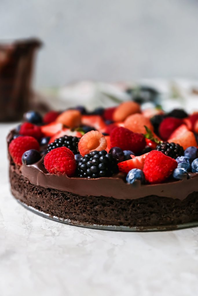 berry red wine ganache brownies