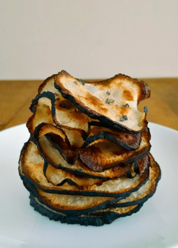 black radish chips