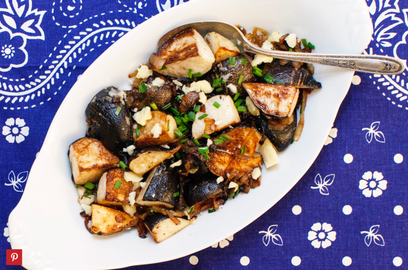 black radishes with onions
