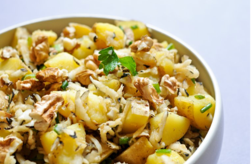 black radish and potato salad