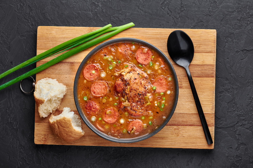 bowl of gumbo with roux