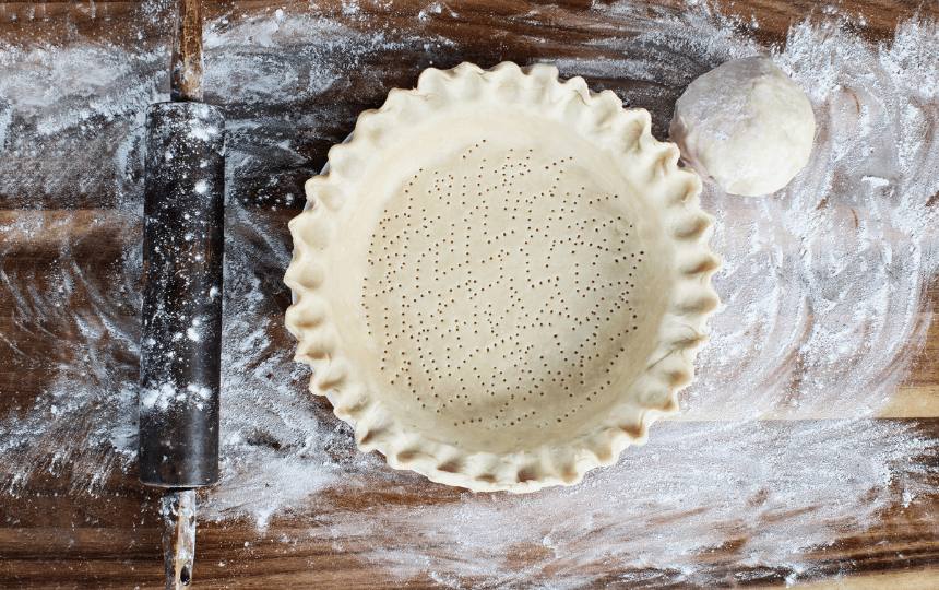 pie dough in pan