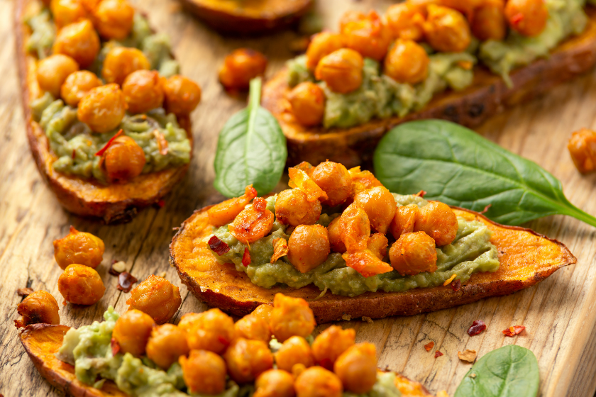 avocado toast with chickpeas